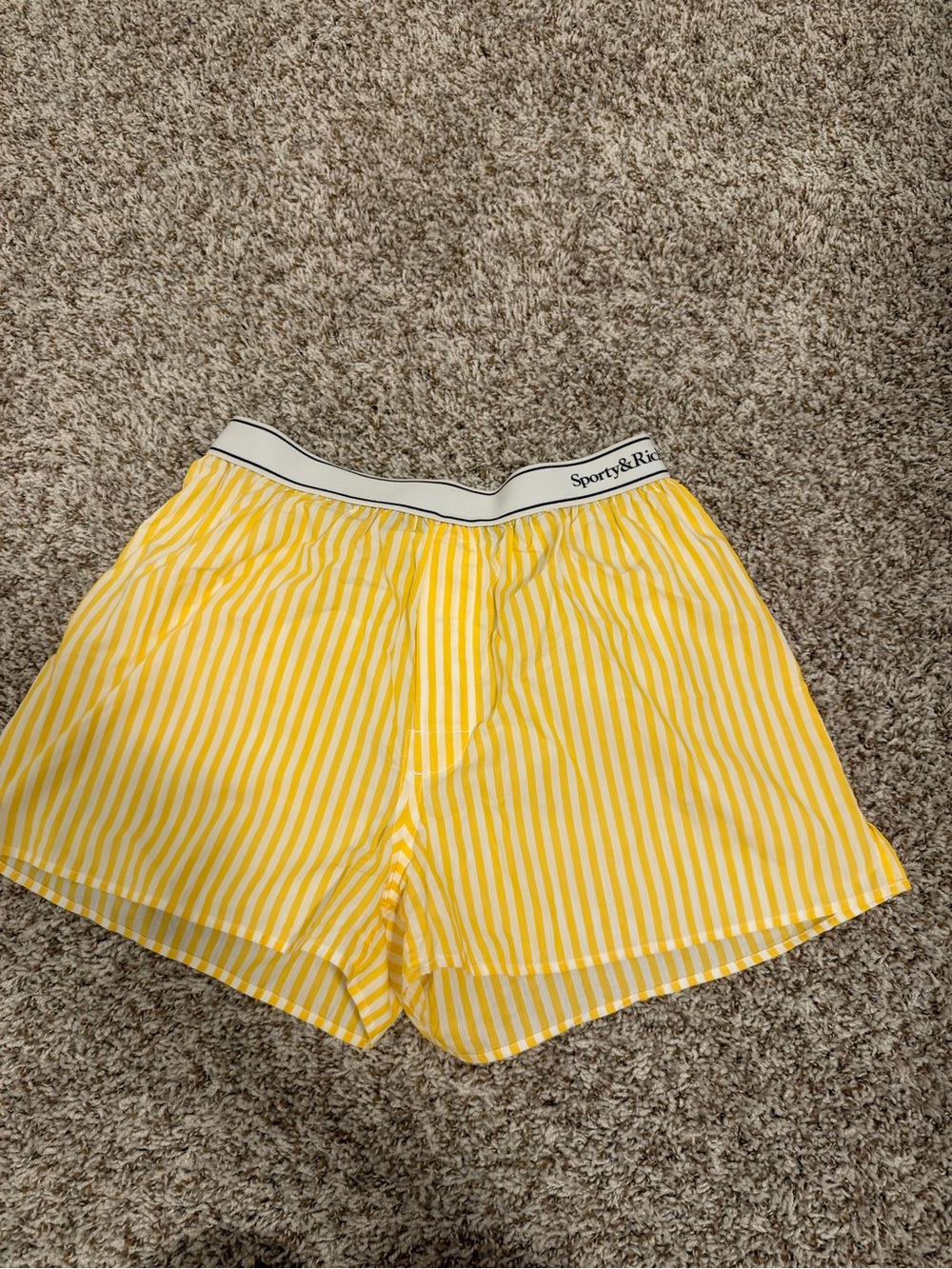 Sporty & Rich Yellow and White Striped Women's Shorts